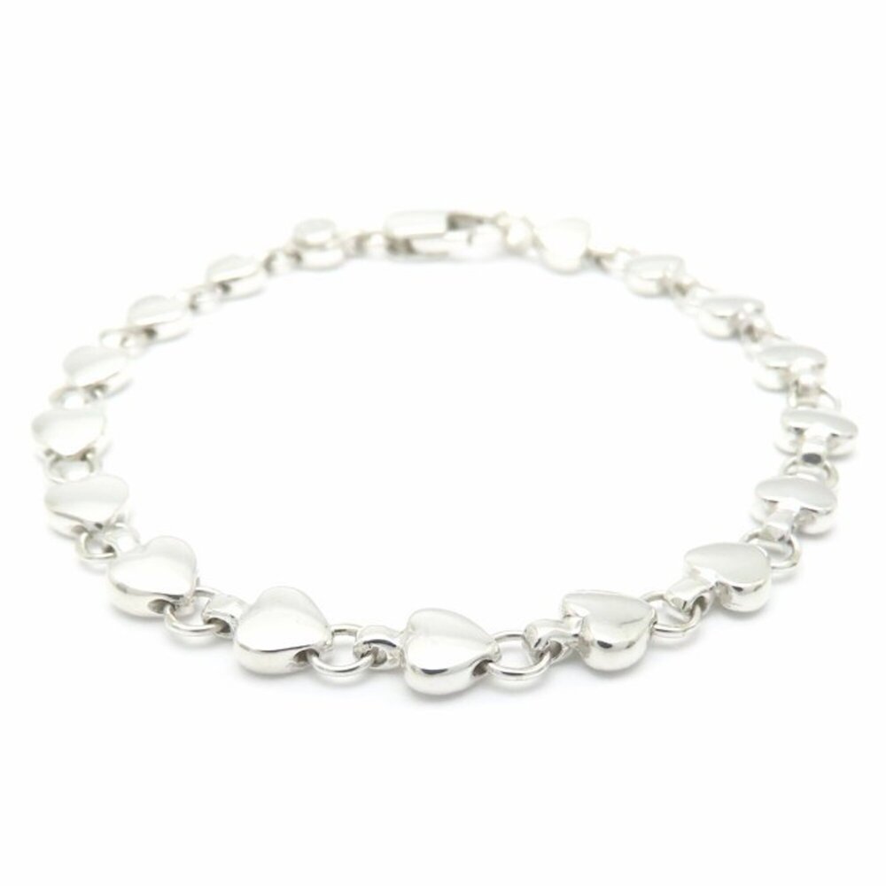 TIFFANY Silver Heart Charm Bracelet